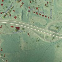 Second close-up of the map of Mathiston, Mississippi print showing more streets and buildings