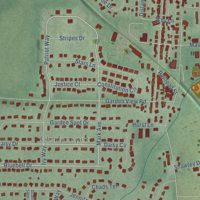 Second close-up of the map of Maugansville, Maryland print showing more streets and buildings