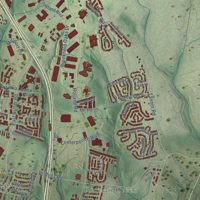 Second close-up of the map of Mauldin, South Carolina print showing more streets and buildings