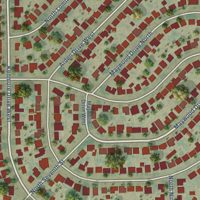 Second close-up of the map of Mayfair, California print showing more streets and buildings