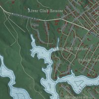 Second close-up of the map of Mayo, Maryland print showing more streets and buildings