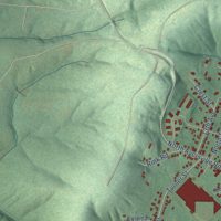 Second close-up of the map of Mayodan, North Carolina print showing more streets and buildings
