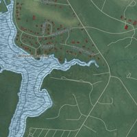 Second close-up of the map of Mays Landing, New Jersey print showing more streets and buildings