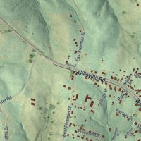 Second close-up of the map of Maysville, Georgia print showing more streets and buildings