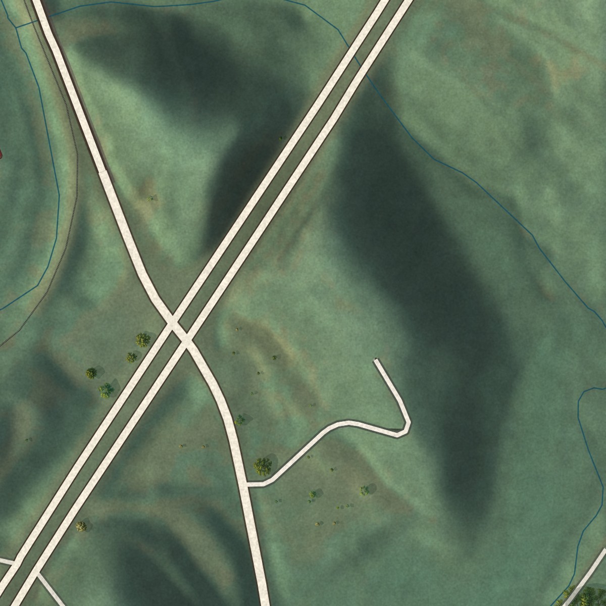 Second close-up of the map of Maytown, Kentucky print showing more streets and buildings
