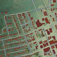 Second close-up of the map of Mayville, North Dakota print showing more streets and buildings