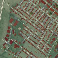 Second close-up of the map of Maywood, New Jersey print showing more streets and buildings