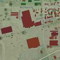 Second close-up of the map of Mazomanie, Wisconsin print showing more streets and buildings