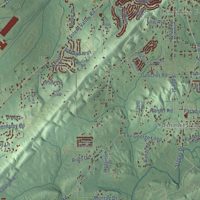 Second close-up of the map of McCalla, Alabama print showing more streets and buildings