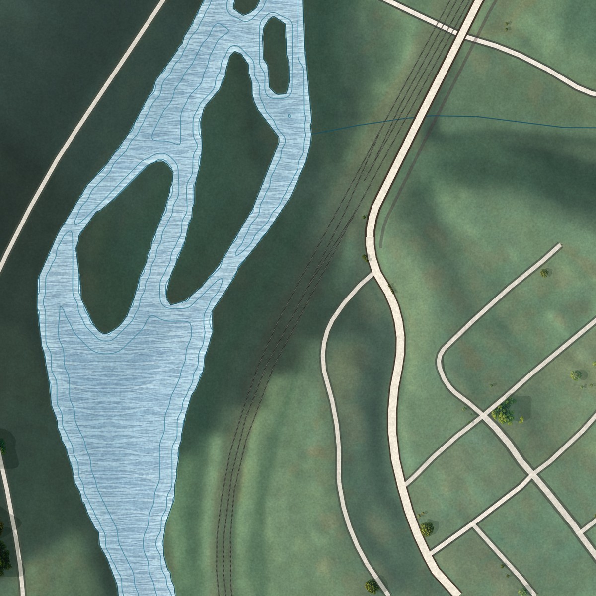 Second close-up of the map of McCarr, Kentucky print showing more streets and buildings