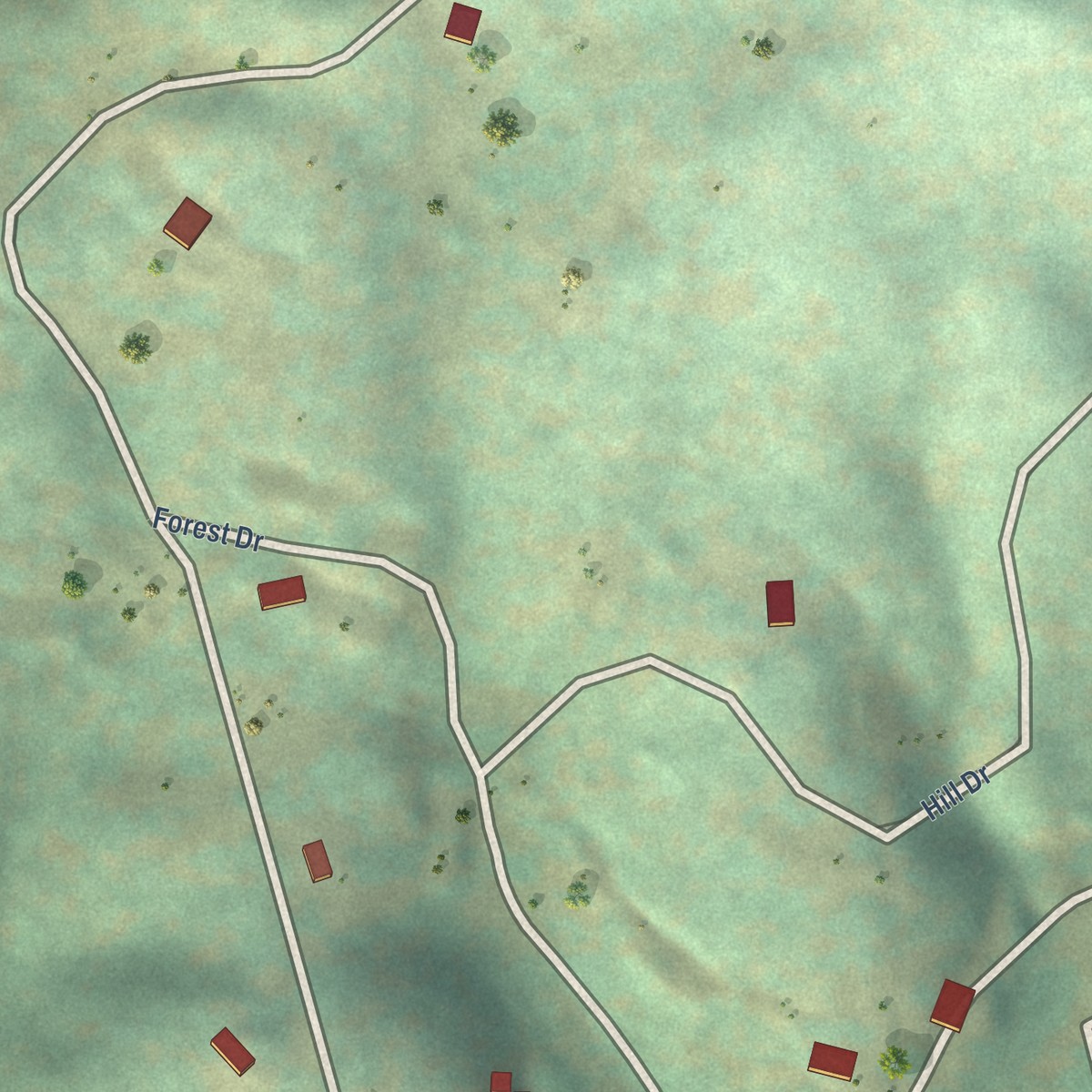 Second close-up of the map of McClenney Tract, California print showing more streets and buildings