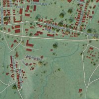 Second close-up of the map of McCloud, California print showing more streets and buildings