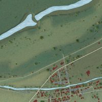 Second close-up of the map of McClure, Illinois print showing more streets and buildings