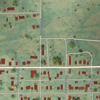 Second close-up of the map of McClusky, North Dakota print showing more streets and buildings