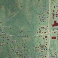 Second close-up of the map of McComb, Mississippi print showing more streets and buildings