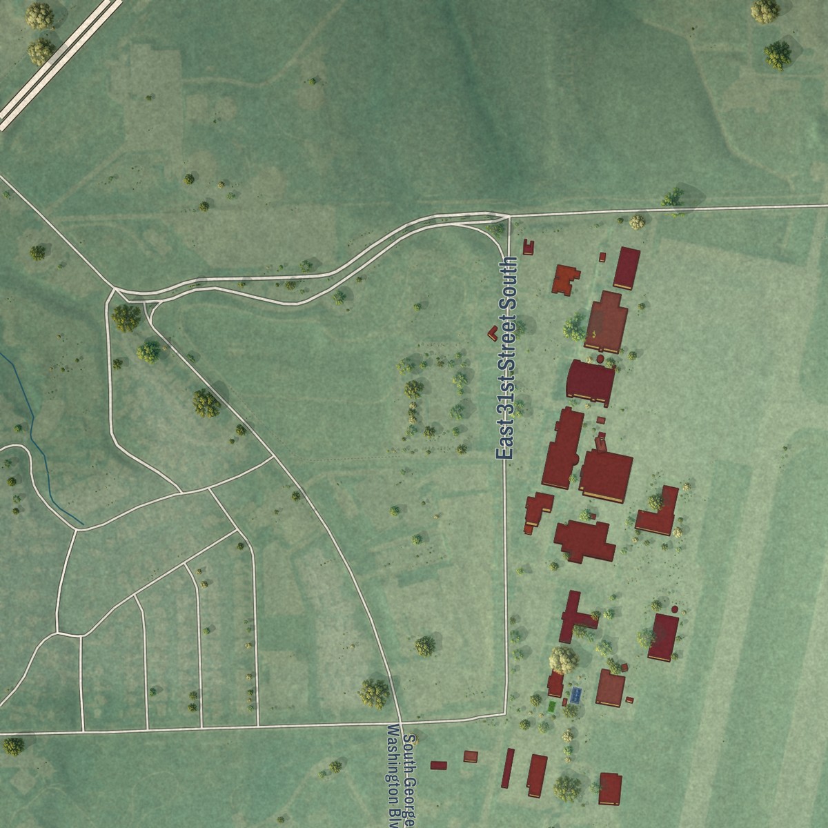 Second close-up of the map of McConnell AFB, Kansas print showing more streets and buildings