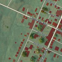 Second close-up of the map of McConnellsburg, Pennsylvania print showing more streets and buildings