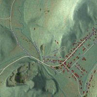 Second close-up of the map of McConnellstown, Pennsylvania print showing more streets and buildings