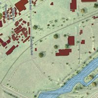 Second close-up of the map of McCook, Illinois print showing more streets and buildings