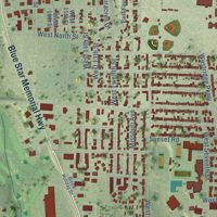 Second close-up of the map of McCook, Nebraska print showing more streets and buildings