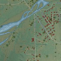 Second close-up of the map of McCord, Oklahoma print showing more streets and buildings