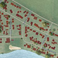 Second close-up of the map of McCullom Lake, Illinois print showing more streets and buildings