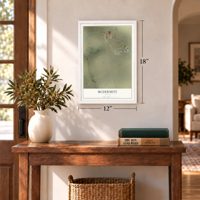 McDermitt, Nevada map, 12 x 18 inch print in a white frame in an entryway