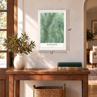 McDonough, New York map, 12 x 18 inch print in a white frame in an entryway