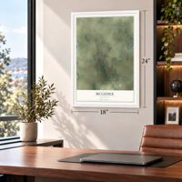 McGehee, Arkansas map, 18 x 24 inch print in a white frame in a home office