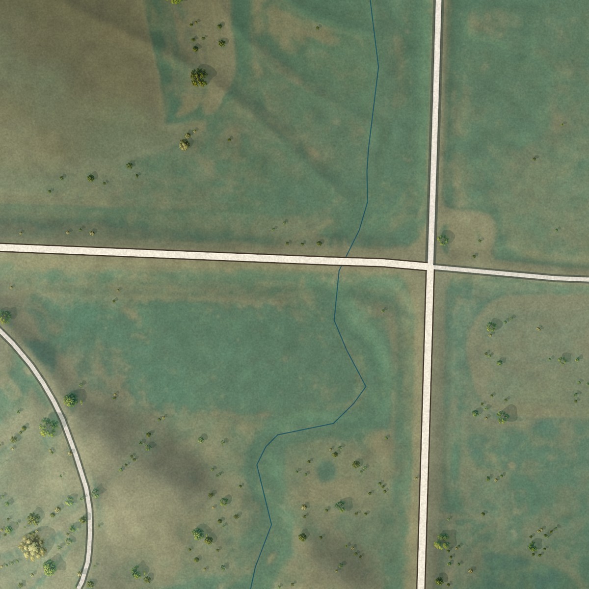 Second close-up of the map of McGregor, North Dakota print showing more streets and buildings
