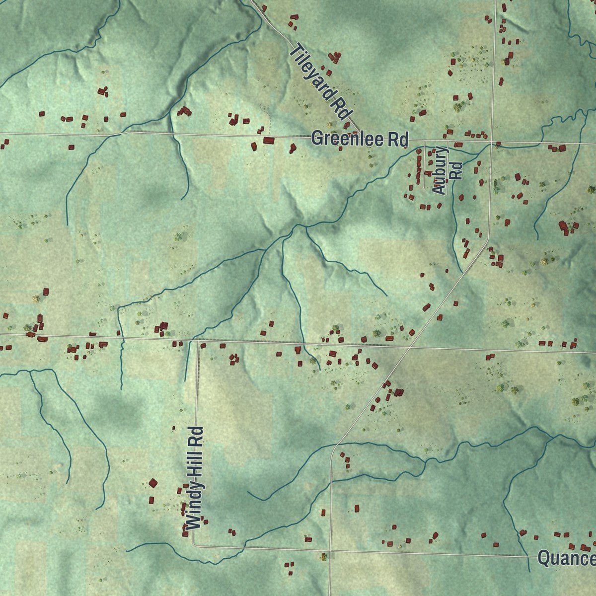 Second close-up of the map of McKean, Erie County, Pennsylvania print showing more streets and buildings