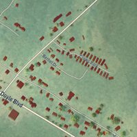 Second close-up of the map of McKenney, Virginia print showing more streets and buildings