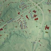 Second close-up of the map of McKenzie, Tennessee print showing more streets and buildings