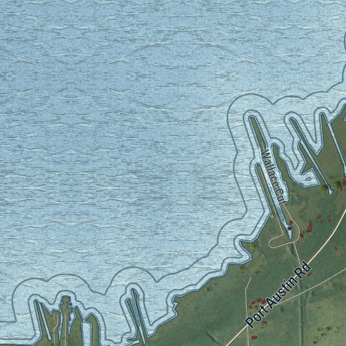 Second close-up of the map of McKinley, Huron County, Michigan print showing more streets and buildings