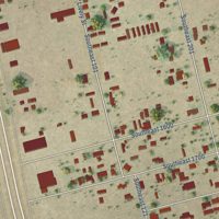 Second close-up of the map of McKinney Acres, Texas print showing more streets and buildings