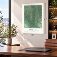 McMillan, Ontonagon County, Michigan map, 18 x 24 inch print in a white frame in a home office