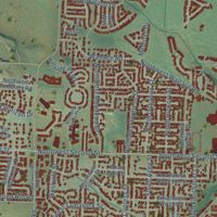 Second close-up of the map of McMinnville, Oregon print showing more streets and buildings