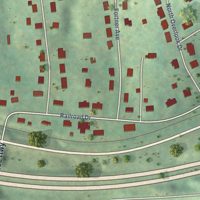 Second close-up of the map of McMullin, Virginia print showing more streets and buildings