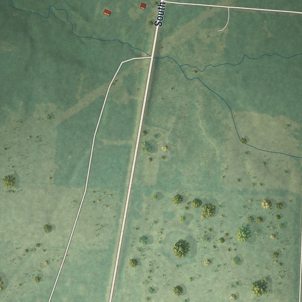Second close-up of the map of McNeil, Arkansas print showing more streets and buildings