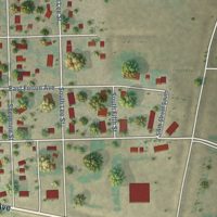 Second close-up of the map of McVille, North Dakota print showing more streets and buildings