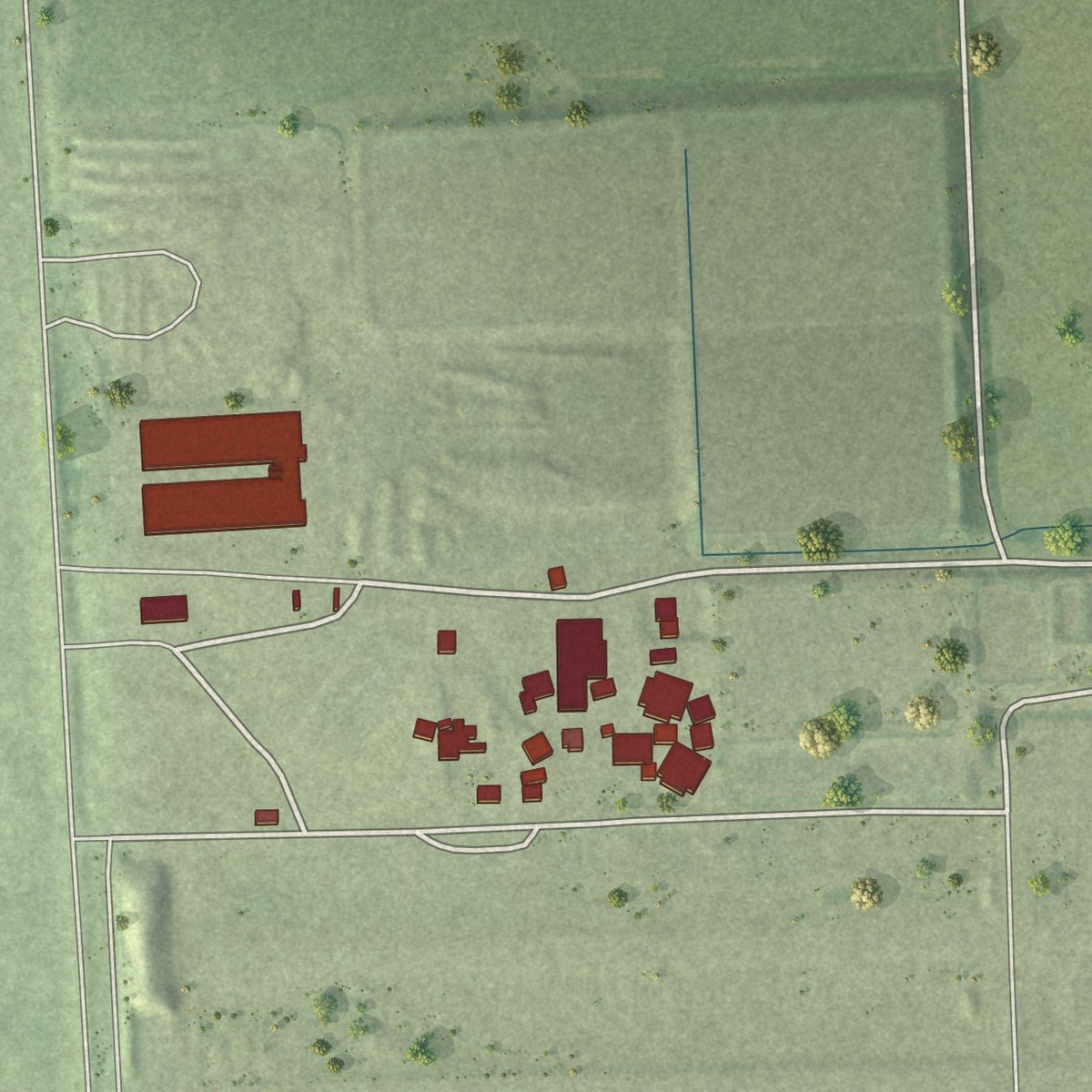 Second close-up of the map of Mead, Nebraska print showing more streets and buildings