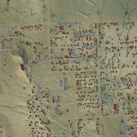 Second close-up of the map of Mead Valley, California print showing more streets and buildings