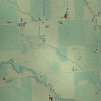 Second close-up of the map of Meade, Huron County, Michigan print showing more streets and buildings
