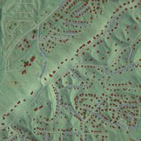 Second close-up of the map of Meadowbrook, Alabama print showing more streets and buildings