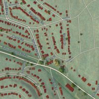 Second close-up of the map of Meadowbrook, New York print showing more streets and buildings
