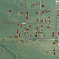 Second close-up of the map of Meadville, Missouri print showing more streets and buildings