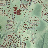 Second close-up of the map of Meadville, Pennsylvania print showing more streets and buildings