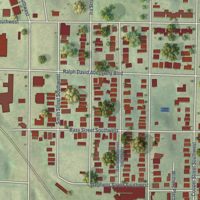 Second close-up of the map of Mechanicsville, Georgia print showing more streets and buildings