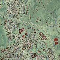 Second close-up of the map of Mechanicsville, Virginia print showing more streets and buildings