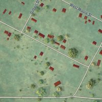 Second close-up of the map of Mecosta, Michigan print showing more streets and buildings